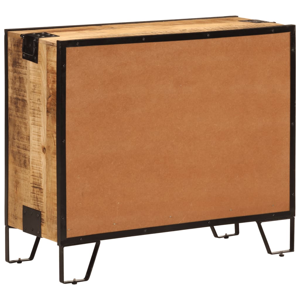 Sideboard 80x31x66 cm Solid Rough Wood Mango and Metal