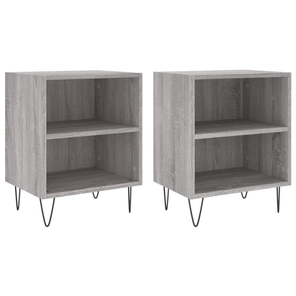 Bedside Cabinets 2 pcs Grey Sonoma 40x30x50 cm Engineered Wood