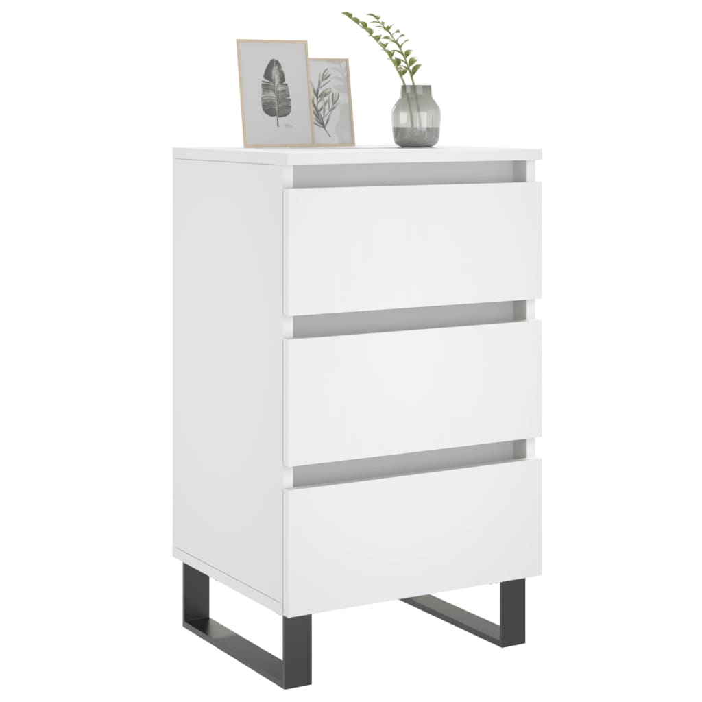 Bedside Cabinets 2 pcs White 40x35x69 cm Engineered Wood