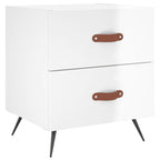 Bedside Cabinet High Gloss White 40x35x47.5 cm Engineered Wood