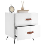 Bedside Cabinet High Gloss White 40x35x47.5 cm Engineered Wood