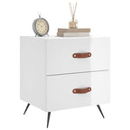 Bedside Cabinet High Gloss White 40x35x47.5 cm Engineered Wood