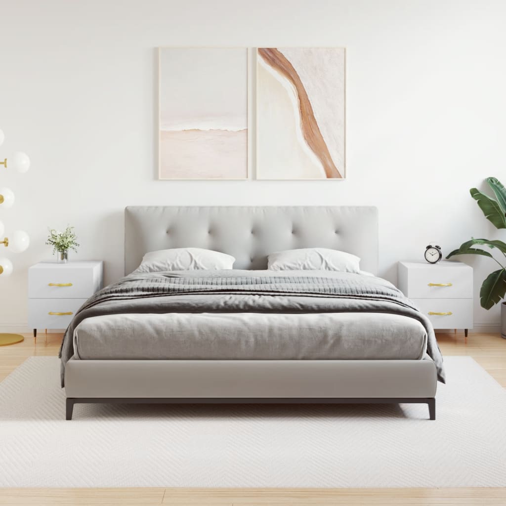 Bedside Cabinets 2 pcs White 40x35x47.5 cm Engineered Wood