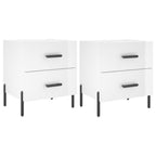 Bedside Cabinets 2 pcs High Gloss White 40x35x47.5 cm Engineered Wood