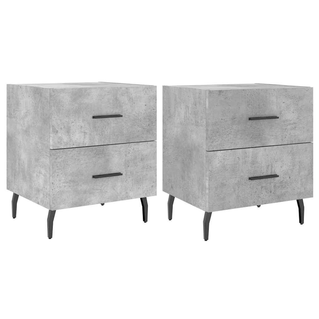 Bedside Cabinets 2 pcs Concrete Grey 40x35x47.5 cm Engineered Wood