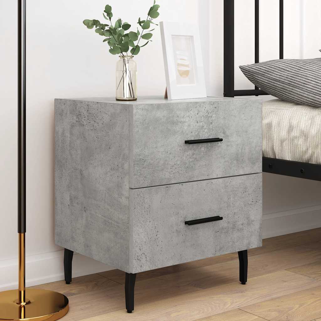 Bedside Cabinets 2 pcs Concrete Grey 40x35x47.5 cm Engineered Wood