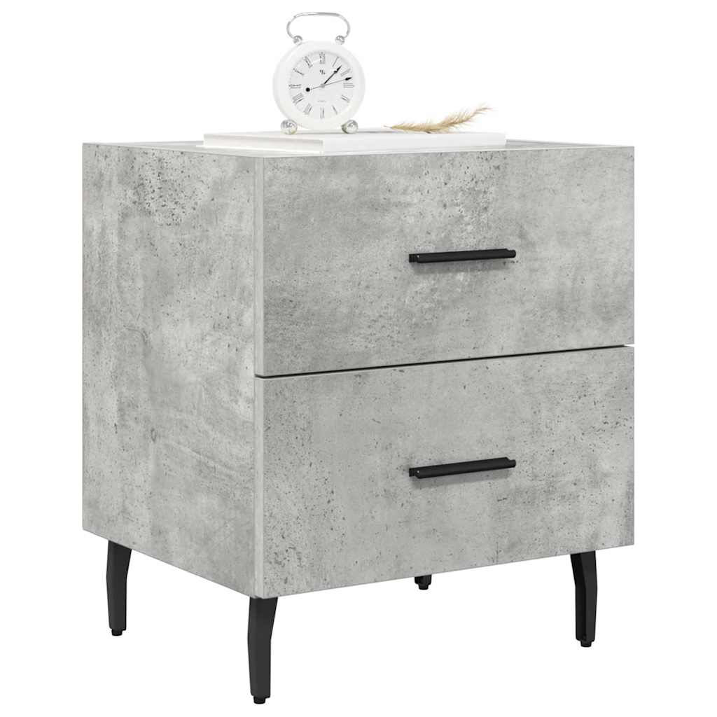 Bedside Cabinets 2 pcs Concrete Grey 40x35x47.5 cm Engineered Wood