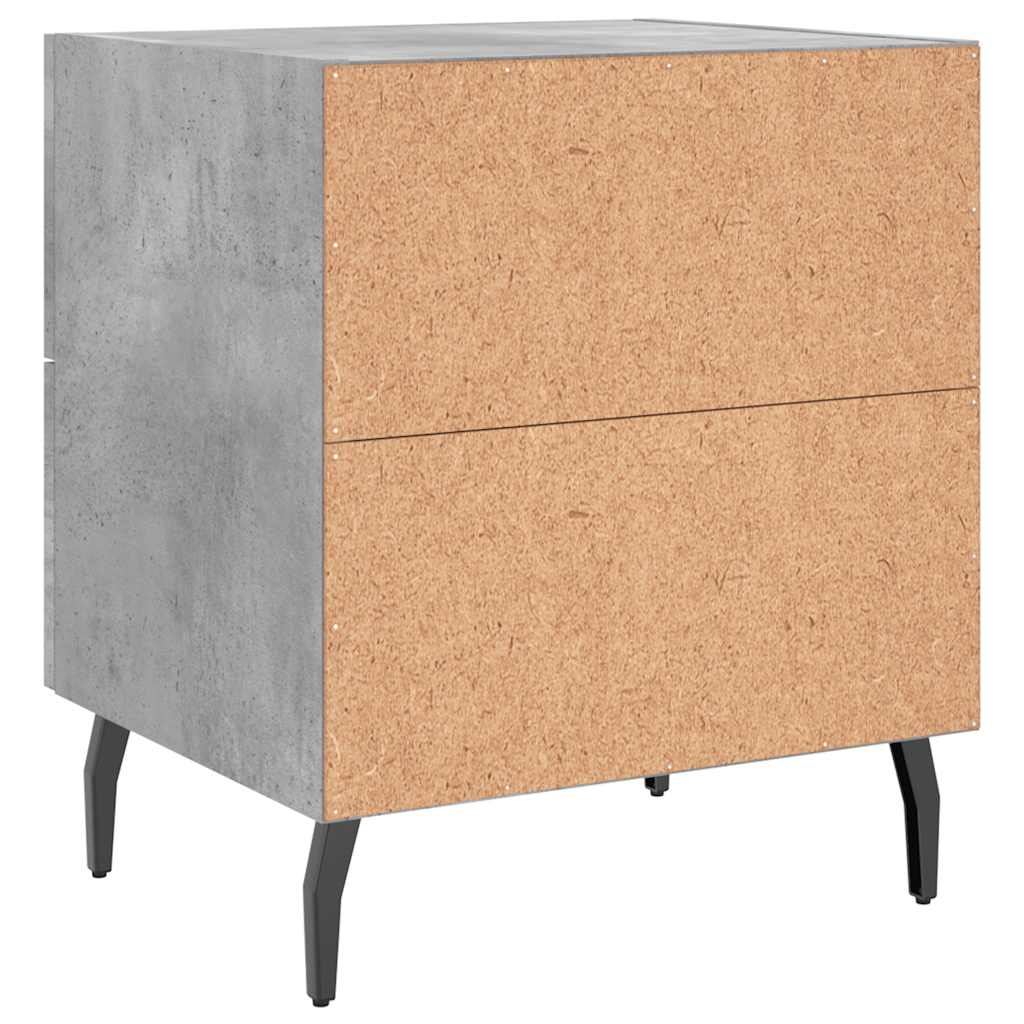Bedside Cabinets 2 pcs Concrete Grey 40x35x47.5 cm Engineered Wood