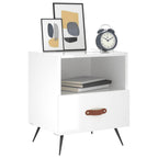 Bedside Cabinets 2 pcs High Gloss White 40x35x47.5 cm Engineered Wood