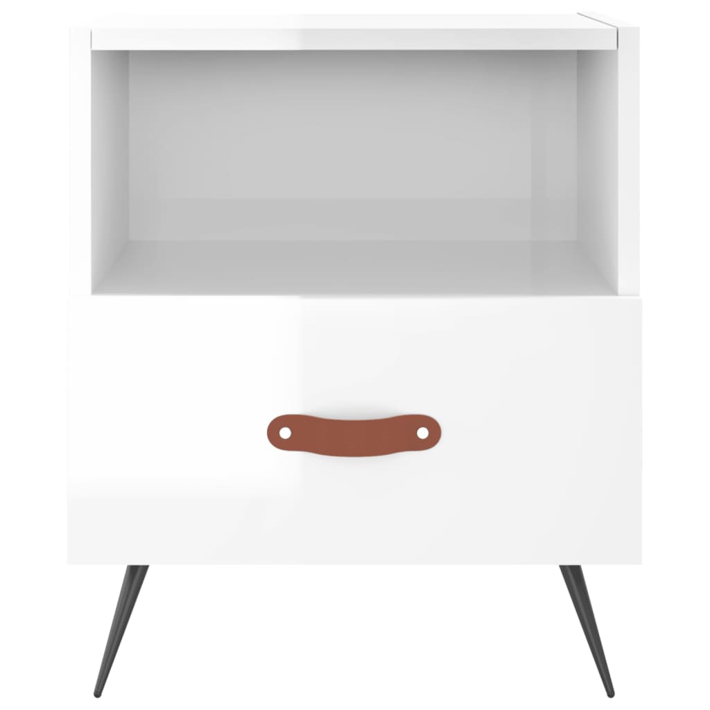 Bedside Cabinets 2 pcs High Gloss White 40x35x47.5 cm Engineered Wood