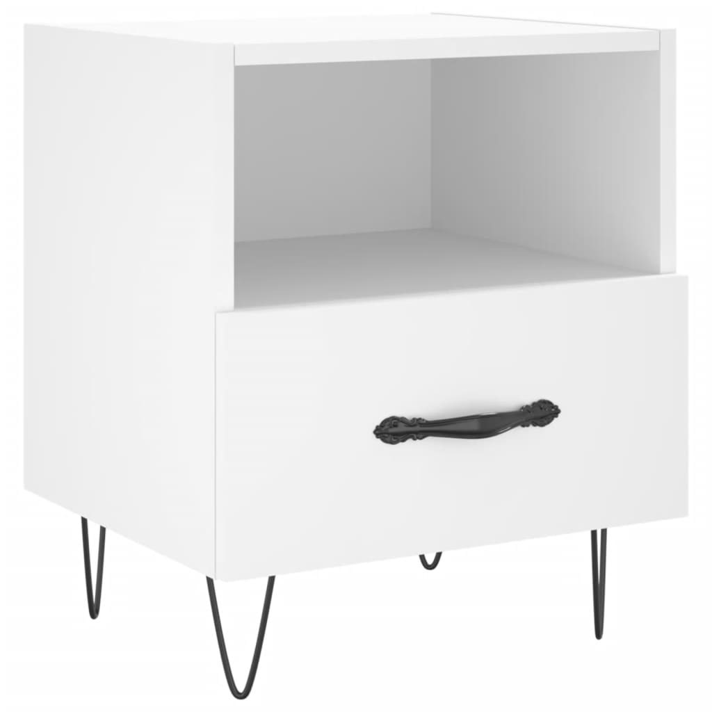 Bedside Cabinet White 40x35x47.5 cm Engineered Wood