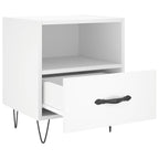 Bedside Cabinet White 40x35x47.5 cm Engineered Wood