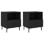 Bedside Cabinets 2 pcs Black 40x35x47.5 cm Engineered Wood