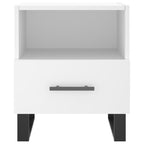 Bedside Cabinet White 40x35x47.5 cm Engineered Wood