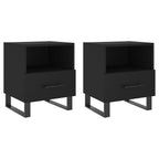 Bedside Cabinets 2 pcs Black 40x35x47.5 cm Engineered Wood