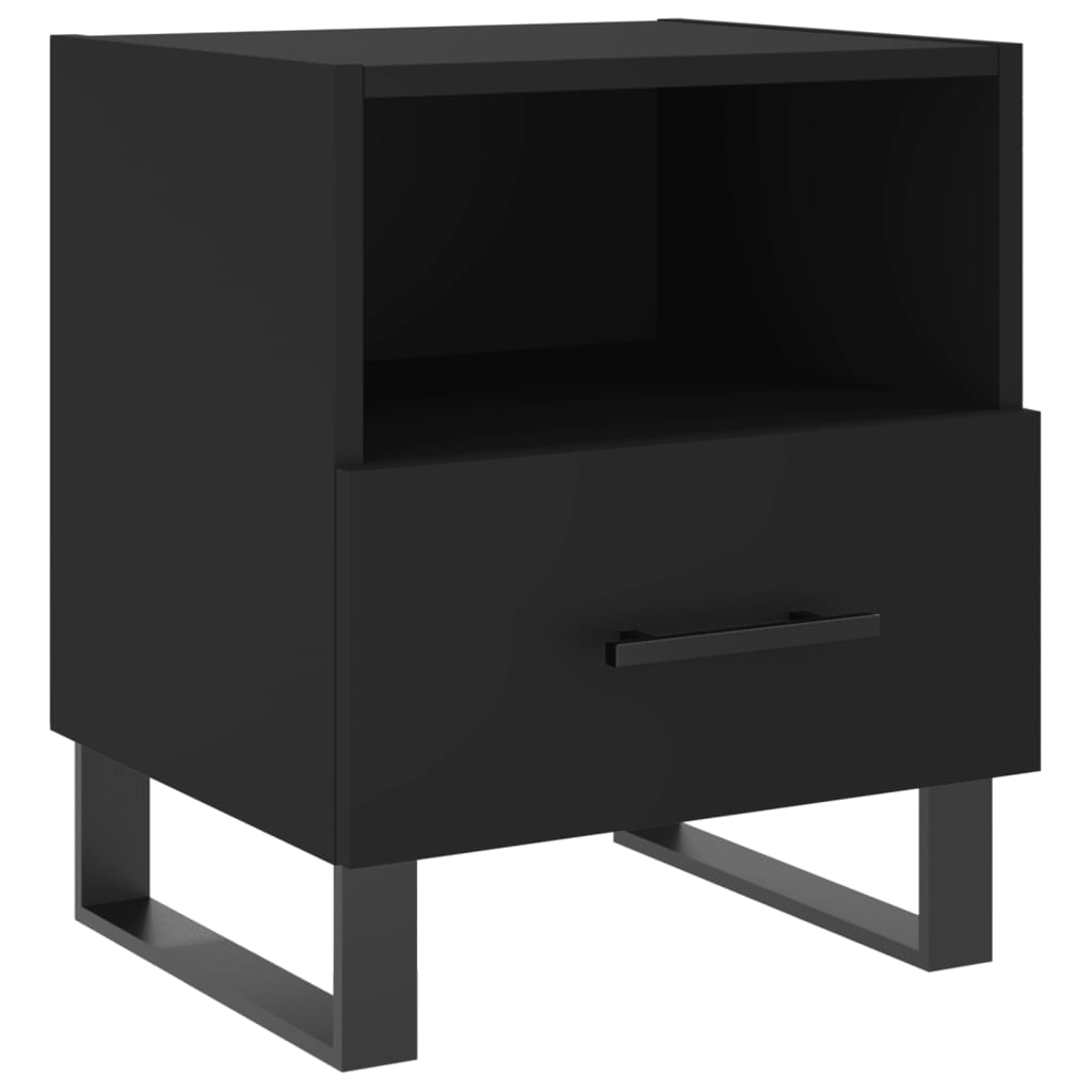 Bedside Cabinets 2 pcs Black 40x35x47.5 cm Engineered Wood
