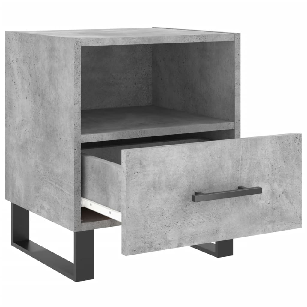 Bedside Cabinet Concrete Grey 40x35x47.5 cm Engineered Wood