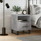 Bedside Cabinet Concrete Grey 40x35x47.5 cm Engineered Wood