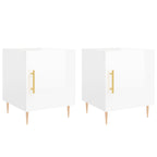 Bedside Cabinets 2 pcs High Gloss White 40x40x50 cm Engineered Wood