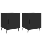 Bedside Cabinets 2 pcs Black 40x40x50 cm Engineered Wood