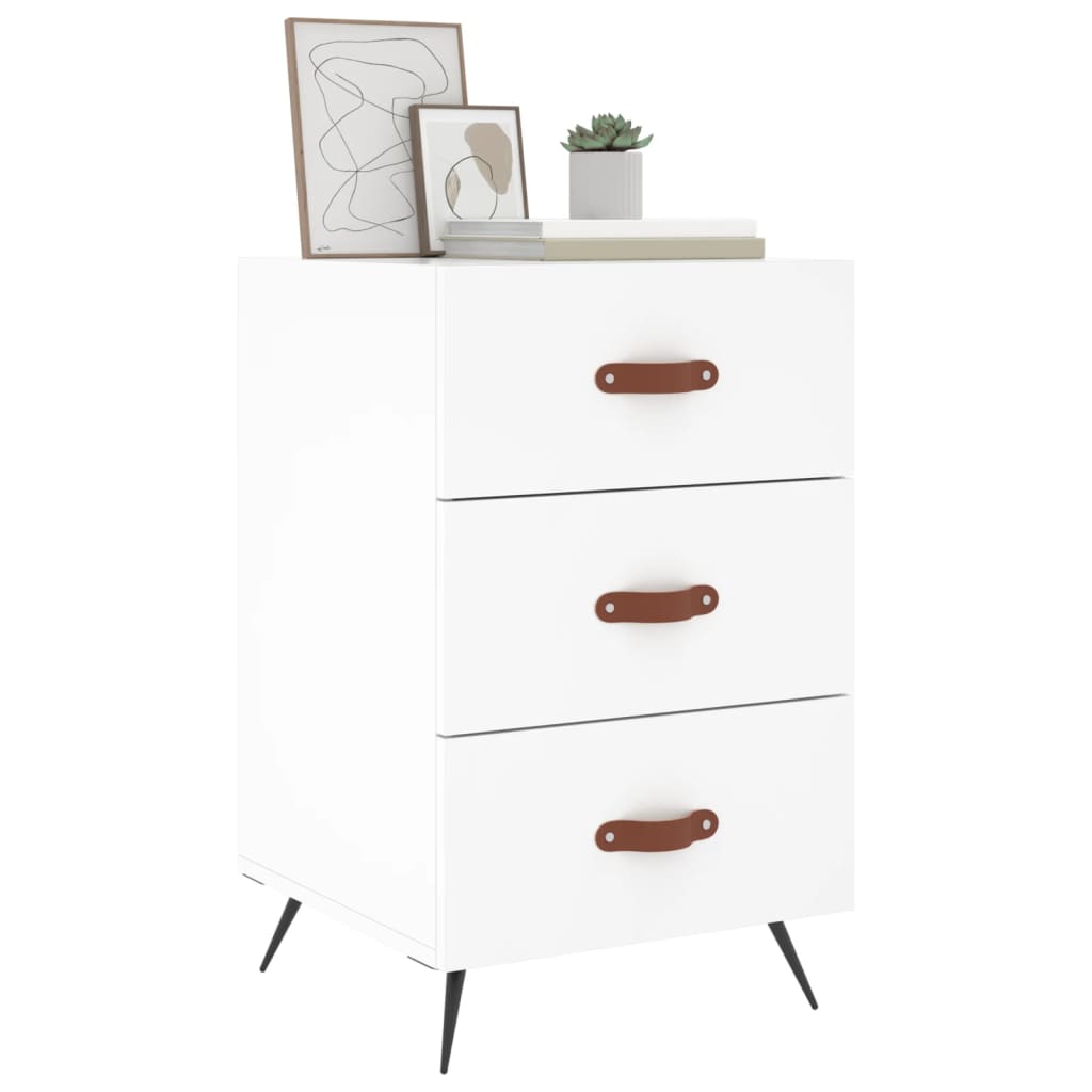 Bedside Cabinet White 40x40x66 cm Engineered Wood