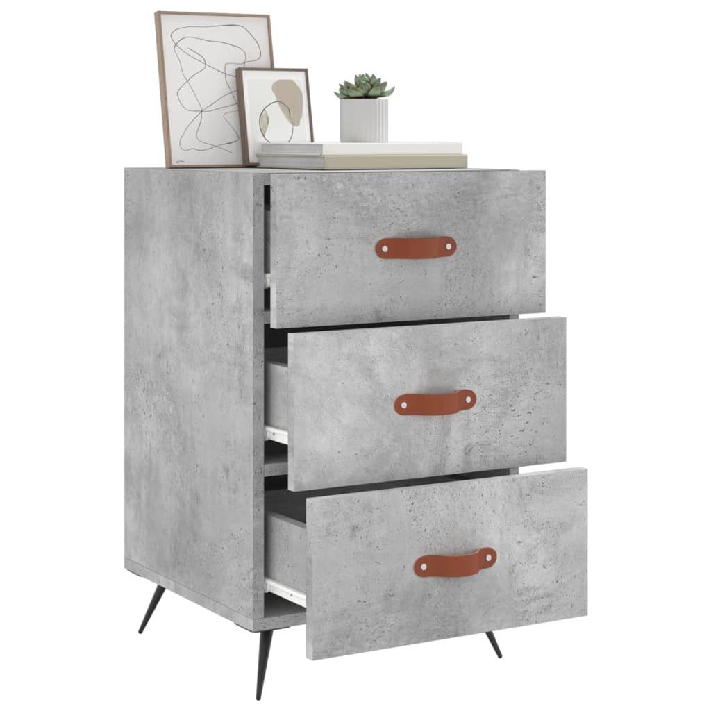 Bedside Cabinet Concrete Grey 40x40x66 cm Engineered Wood
