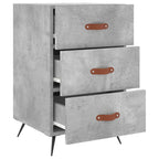 Bedside Cabinet Concrete Grey 40x40x66 cm Engineered Wood