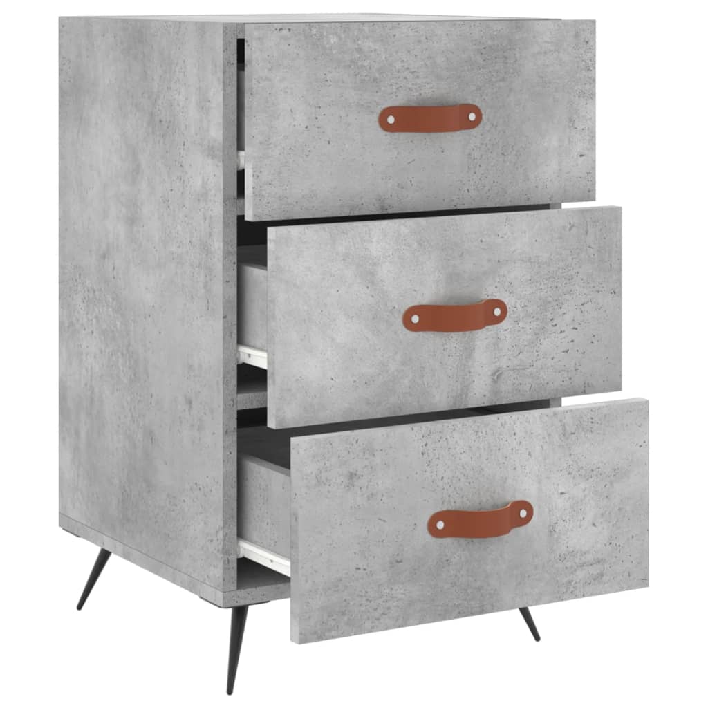 Bedside Cabinet Concrete Grey 40x40x66 cm Engineered Wood