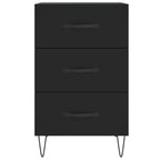 Bedside Cabinet Black 40x40x66 cm Engineered Wood
