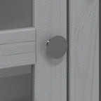 Cabinet with Glass Doors BODO Grey Solid Wood Pine