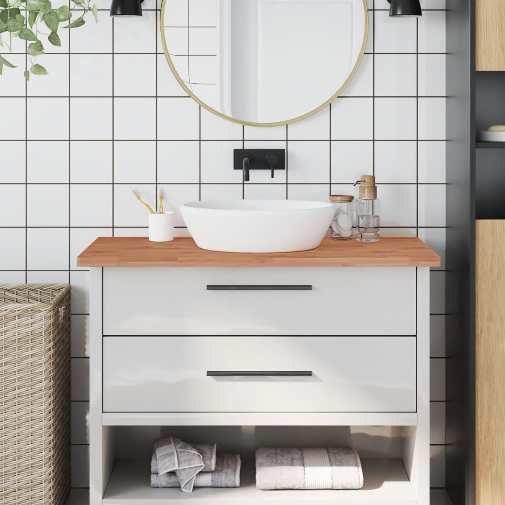 Bathroom Countertop 100x50x2.5 cm Solid Wood Beech