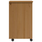 Rolling Cabinet with Drawers MOSS Honey Brown Solid Wood Pine