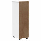Rolling Cabinet with Drawers MOSS White Solid Wood Pine