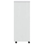 Rolling Cabinet with Drawers MOSS White Solid Wood Pine