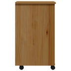 Rolling Cabinet with Drawers MOSS Honey Brown Solid Wood Pine