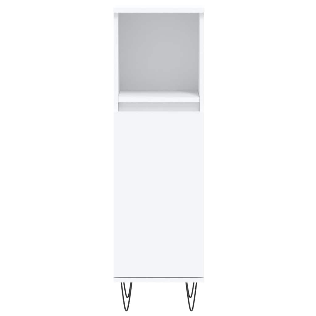 3 Piece Bathroom Furniture Set White Engineered Wood