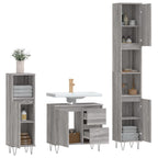 3 Piece Bathroom Furniture Set Grey Sonoma Engineered Wood