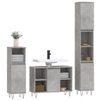 3 Piece Bathroom Furniture Set Concrete Grey Engineered Wood