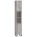 3 Piece Bathroom Furniture Set Grey Sonoma Engineered Wood