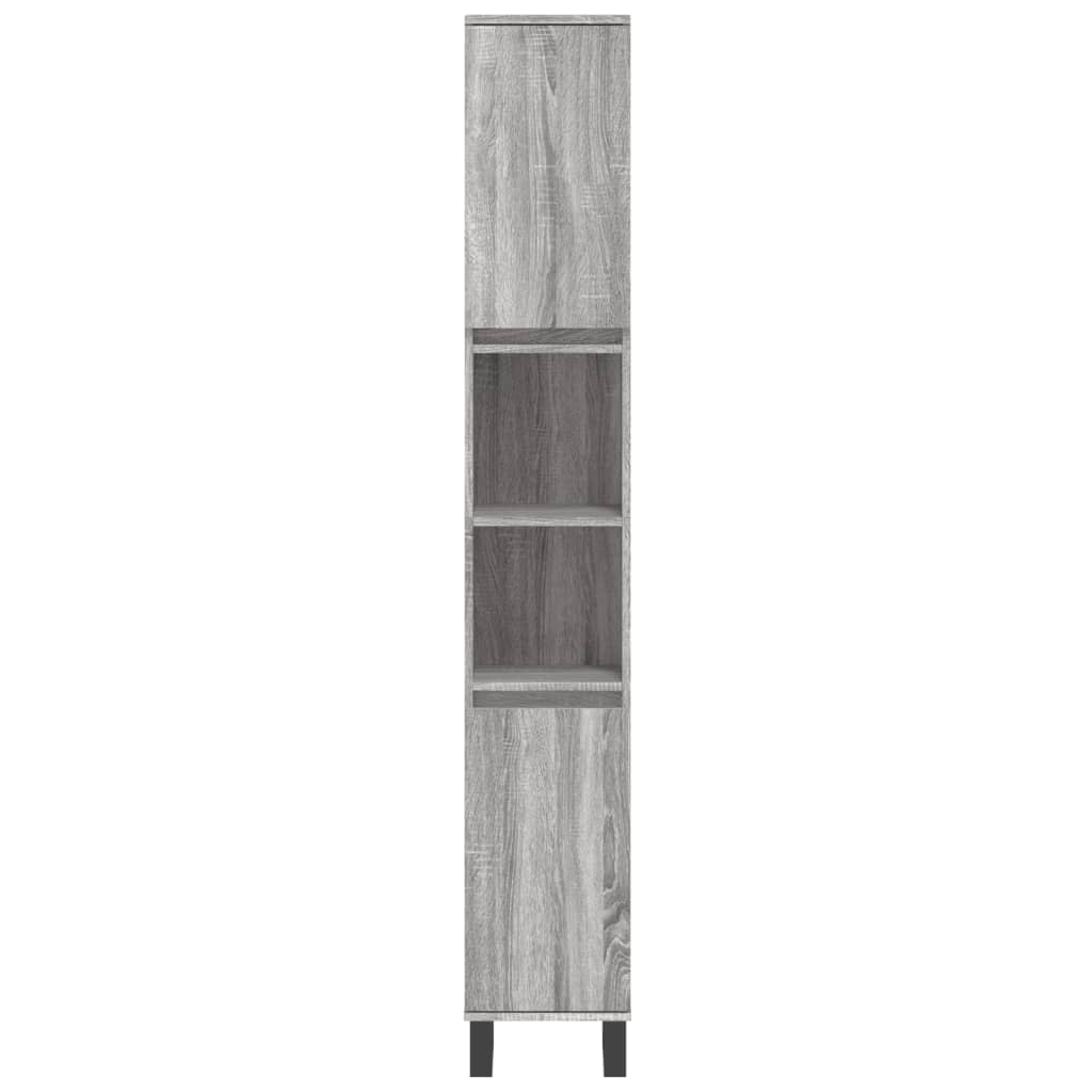 3 Piece Bathroom Furniture Set Grey Sonoma Engineered Wood