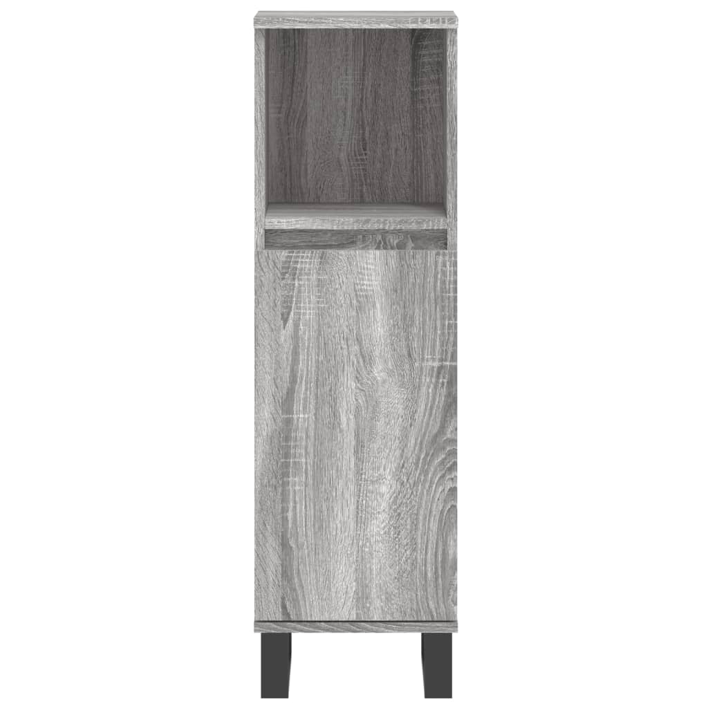 3 Piece Bathroom Furniture Set Grey Sonoma Engineered Wood