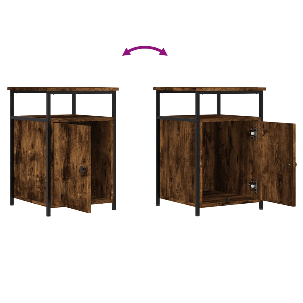 Bedside Cabinet Smoked Oak 40x42x60 cm Engineered Wood
