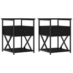 Bedside Cabinets 2 pcs Black 40x42x55 cm Engineered Wood