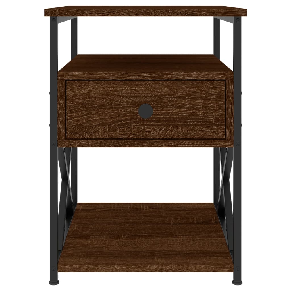 Bedside Cabinet Brown Oak 40x42x55 cm Engineered Wood