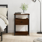 Bedside Cabinet Brown Oak 40x42x55 cm Engineered Wood