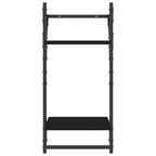 2-Tier Wall Shelves with Bars 2 pcs Black 30x25x65 cm