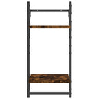 2-Tier Wall Shelves with Bars 2 pcs Smoked Oak 30x25x65 cm