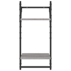 2-Tier Wall Shelves with Bars 2 pcs Grey Sonoma 30x25x65 cm