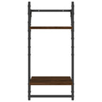 2-Tier Wall Shelves with Bars 2 pcs Brown Oak 30x25x65 cm