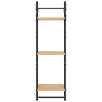 3-Tier Wall Shelves with Bars 2 pcs Sonoma Oak 30x25x100 cm